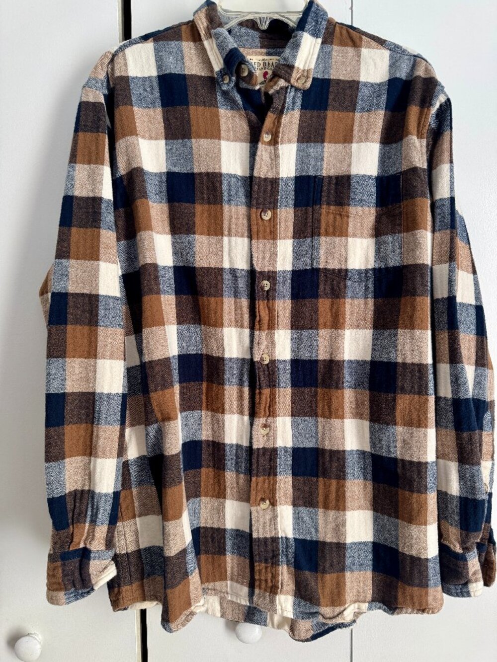 RedHead Brand Co. Men's Plaid Flannel Shirt Size Large 100% Cotton